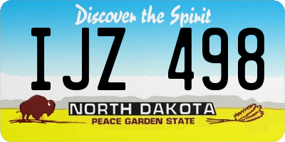 ND license plate IJZ498