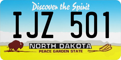 ND license plate IJZ501