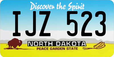 ND license plate IJZ523