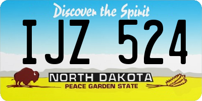 ND license plate IJZ524