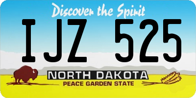 ND license plate IJZ525