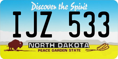 ND license plate IJZ533