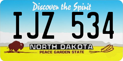 ND license plate IJZ534