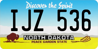 ND license plate IJZ536