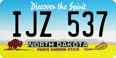 ND license plate IJZ537