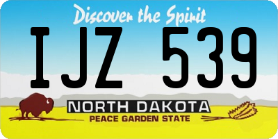 ND license plate IJZ539