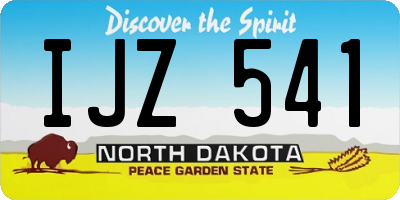 ND license plate IJZ541