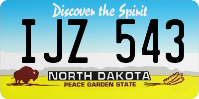 ND license plate IJZ543