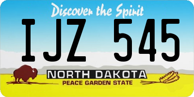 ND license plate IJZ545