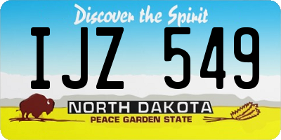 ND license plate IJZ549