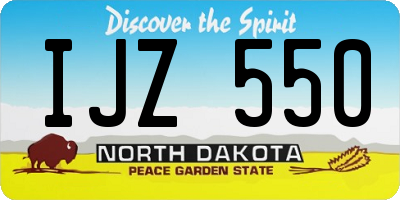 ND license plate IJZ550
