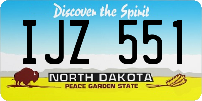 ND license plate IJZ551