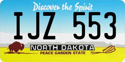 ND license plate IJZ553
