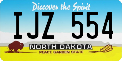 ND license plate IJZ554