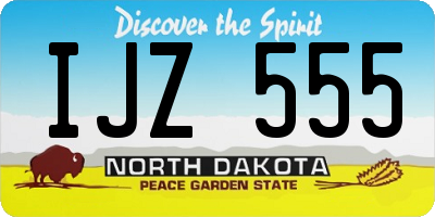 ND license plate IJZ555