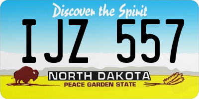 ND license plate IJZ557