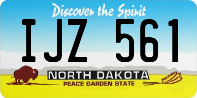 ND license plate IJZ561