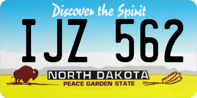 ND license plate IJZ562