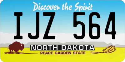 ND license plate IJZ564