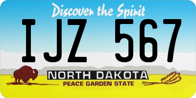 ND license plate IJZ567