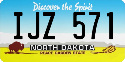 ND license plate IJZ571
