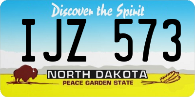 ND license plate IJZ573