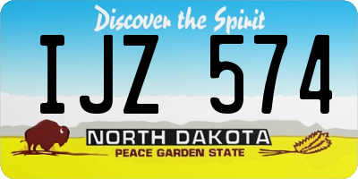 ND license plate IJZ574