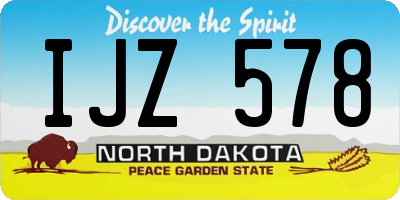 ND license plate IJZ578