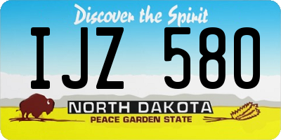 ND license plate IJZ580