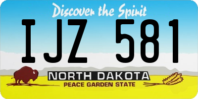 ND license plate IJZ581