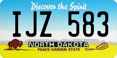ND license plate IJZ583
