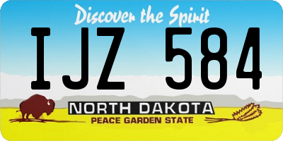 ND license plate IJZ584