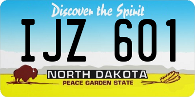ND license plate IJZ601