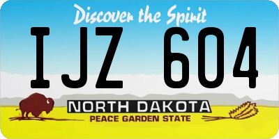 ND license plate IJZ604