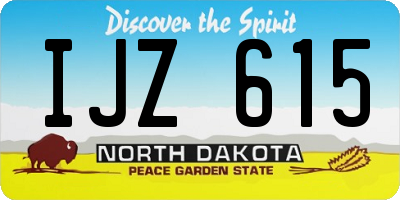 ND license plate IJZ615