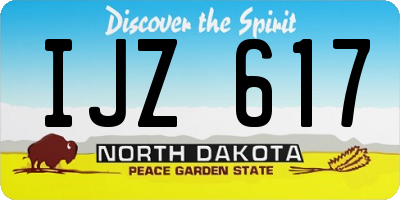 ND license plate IJZ617