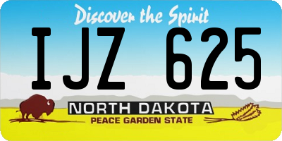 ND license plate IJZ625