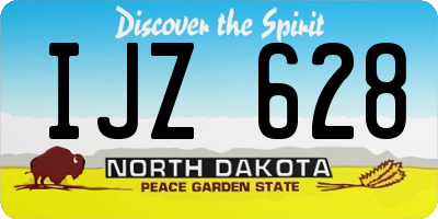ND license plate IJZ628