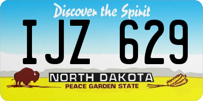 ND license plate IJZ629