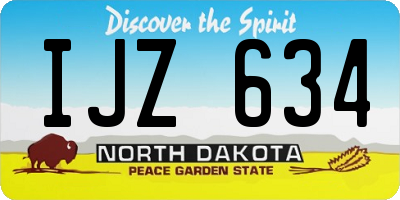 ND license plate IJZ634