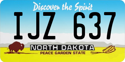 ND license plate IJZ637