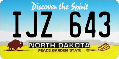 ND license plate IJZ643
