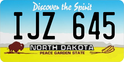 ND license plate IJZ645