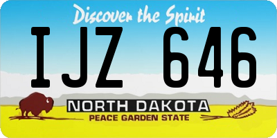 ND license plate IJZ646