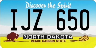 ND license plate IJZ650