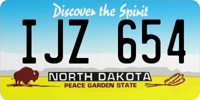 ND license plate IJZ654