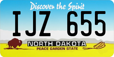 ND license plate IJZ655