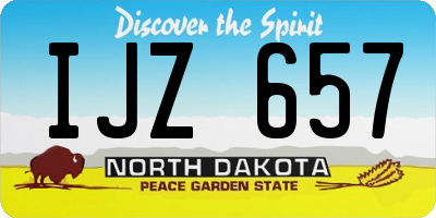 ND license plate IJZ657