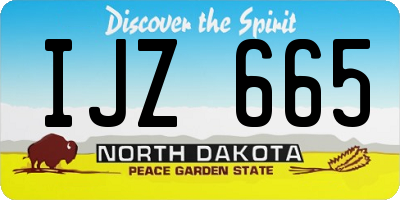 ND license plate IJZ665