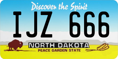 ND license plate IJZ666